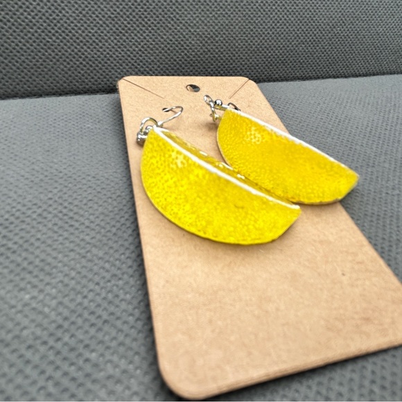 Summer earrings. Lemon earrings - Picture 4 of 5